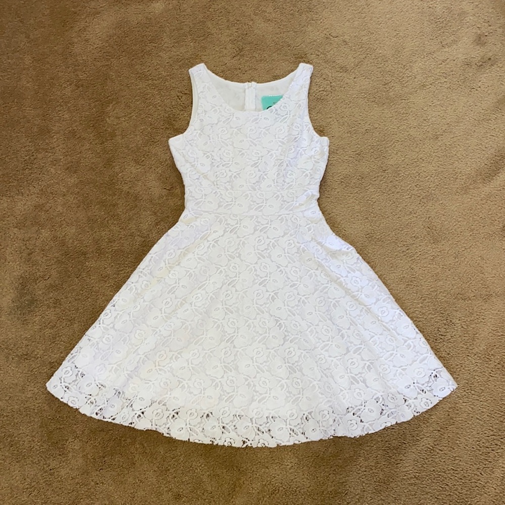Daisy Shoppe White Lace Floral Dress